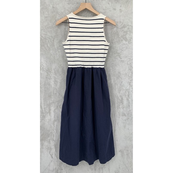 Baltic Born Dress Small Navy White Striped Sleeveless Nautical Preppy Resort - Picture 6 of 9